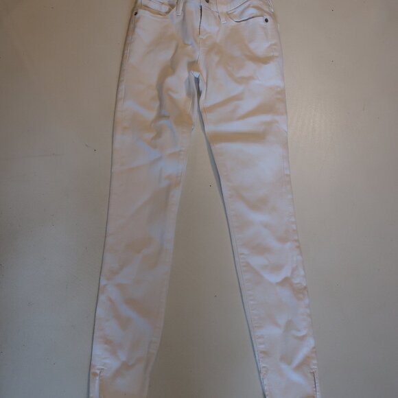 Womens Frame Denim Blanc White Le Skinny de Jeanne Raw Hem Ankle Slit Jeans 23 * - Picture 7 of 13